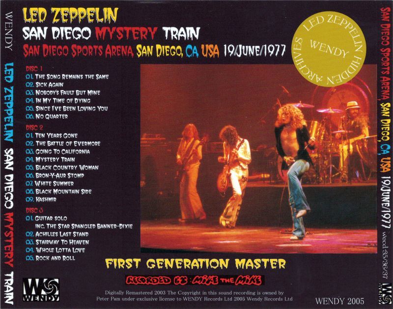 3CD！ZEP/ MYSTERY TRAIN/ SAN DIEGO 1977 - 洋楽