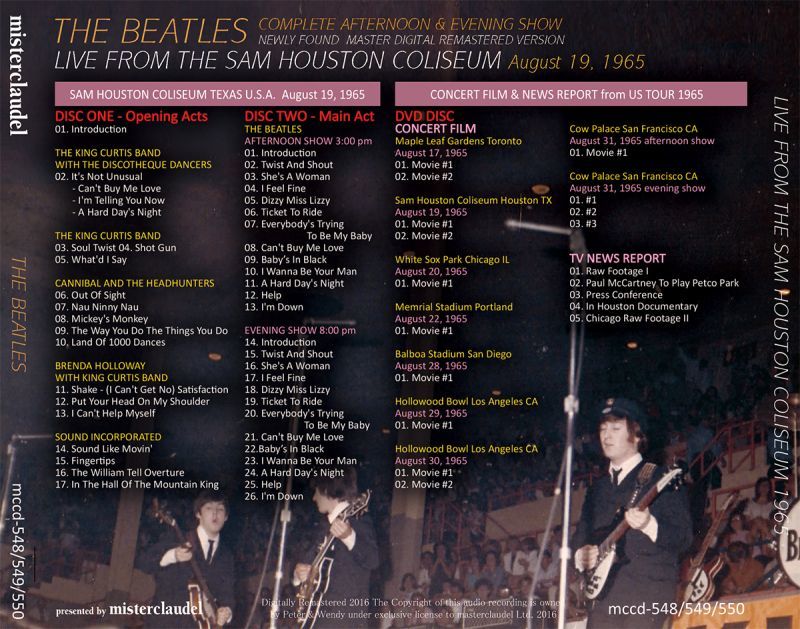 THE BEATLES / LIVE FROM THE SAM HOUSTON COLISEUM 1965 【2CD+DVD