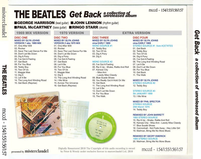 THE BEATLES / GET BACK a collection of unreleased album 【4CD+