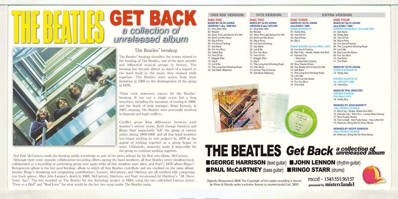 THE BEATLES / GET BACK a collection of unreleased album 【4CD+BOOKLET】 –  Music Lover Japan