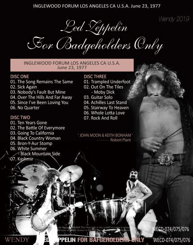 LED ZEPPELIN / FOR BADGEHOLDERS ONLY 【3CD】