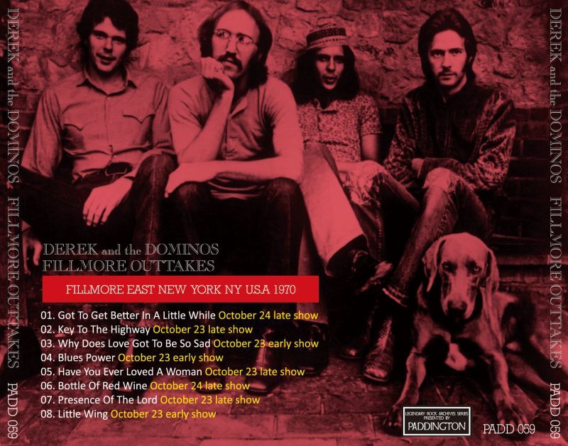 DEREK AND THE DOMINOS / FILLMORE OUTTAKES 【1CD】 – Music Lover Japan