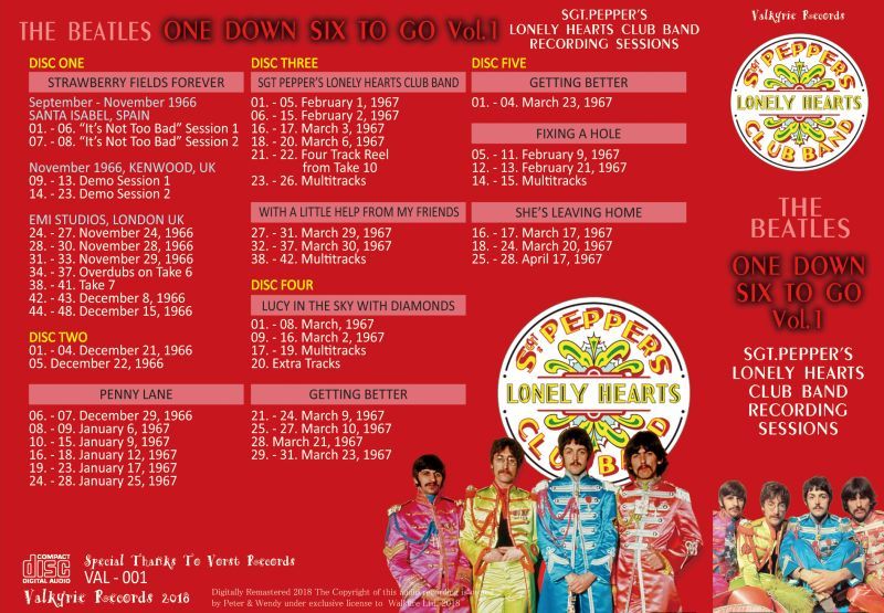 THE BEATLES / ONE DOWN, SIX TO GO Vol.1 【5CD】