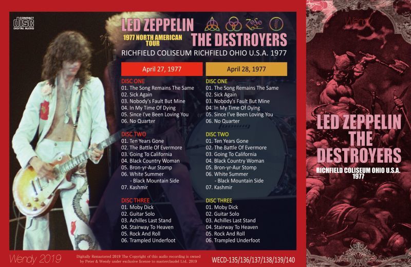 LED ZEPPELIN / THE DESTROYERS 1977 【6CD】 – Music Lover Japan