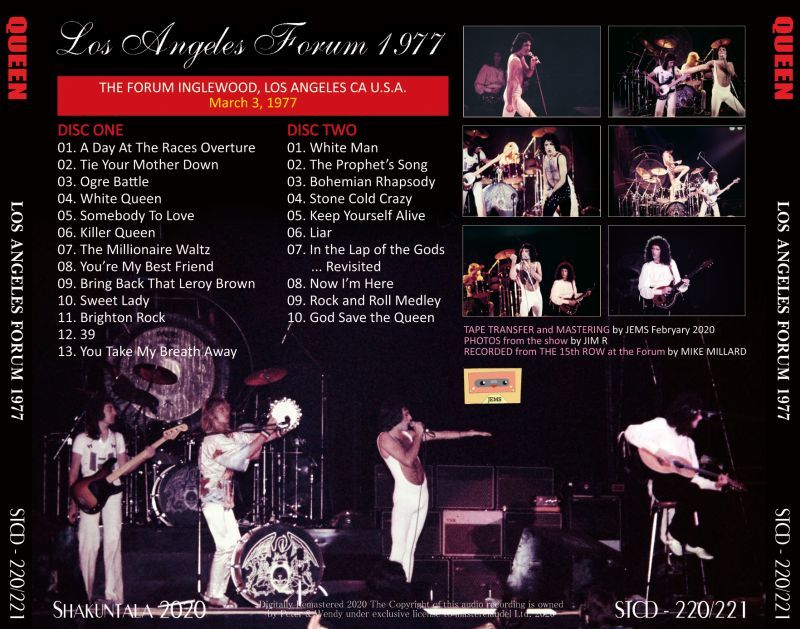 Queen Live at the l.a forum 1977 march 3rd ltd 2 cd sale