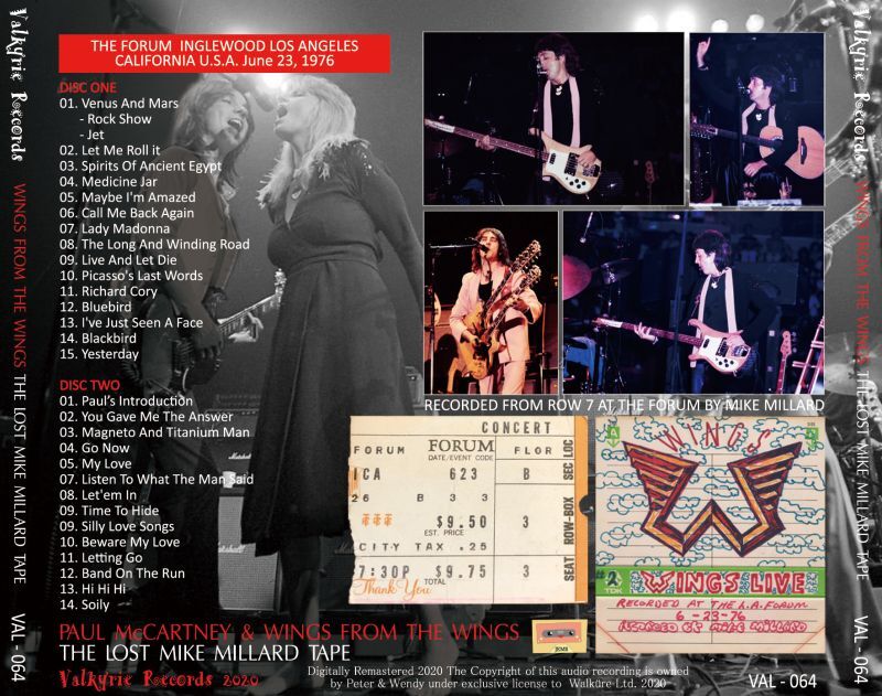 PAUL McCARTNEY 1976 WINGS THE LOST MILLARD TAPE 2CD