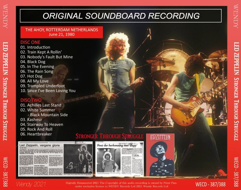 LED ZEPPELIN 1980 STRONGER THROUGH STRUGGLE 2CD – Music Lover Japan