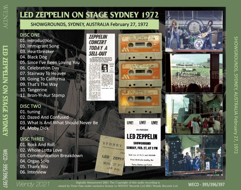 LED ZEPPELIN 1972 ON STAGE SYDNEY 3CD – Music Lover Japan