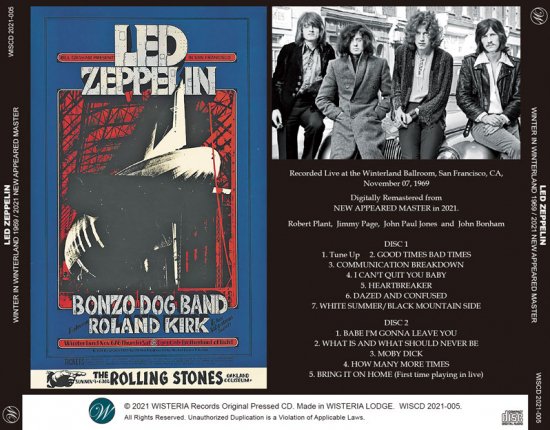 LED ZEPPELIN / WINTER IN WINTERLAND 1969 / 2021 NEW APPEARED MASTER (2CD+LTD.1CDR)