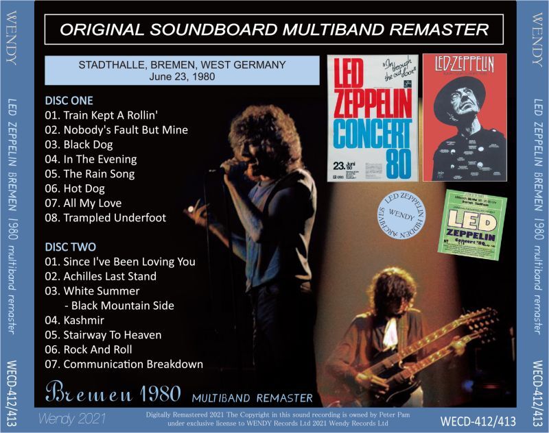 LED ZEPPELIN / BREMEN 1980 MULTIBAND REMASTER (2CD) – Music Lover 