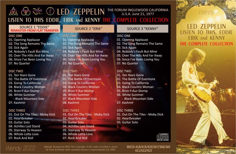 LED ZEPPELIN / LISTEN TO THIS, EDDIE 1977 COMPLETE COLLECTION (9CD