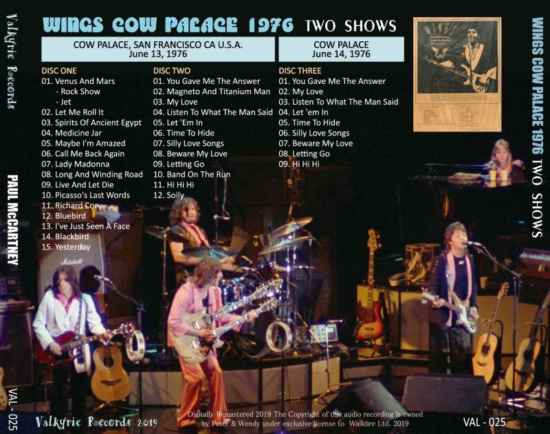 PAUL McCARTNEY / WINGS COW PALACE 1976 TWO SHOWS (3CD) – Music 