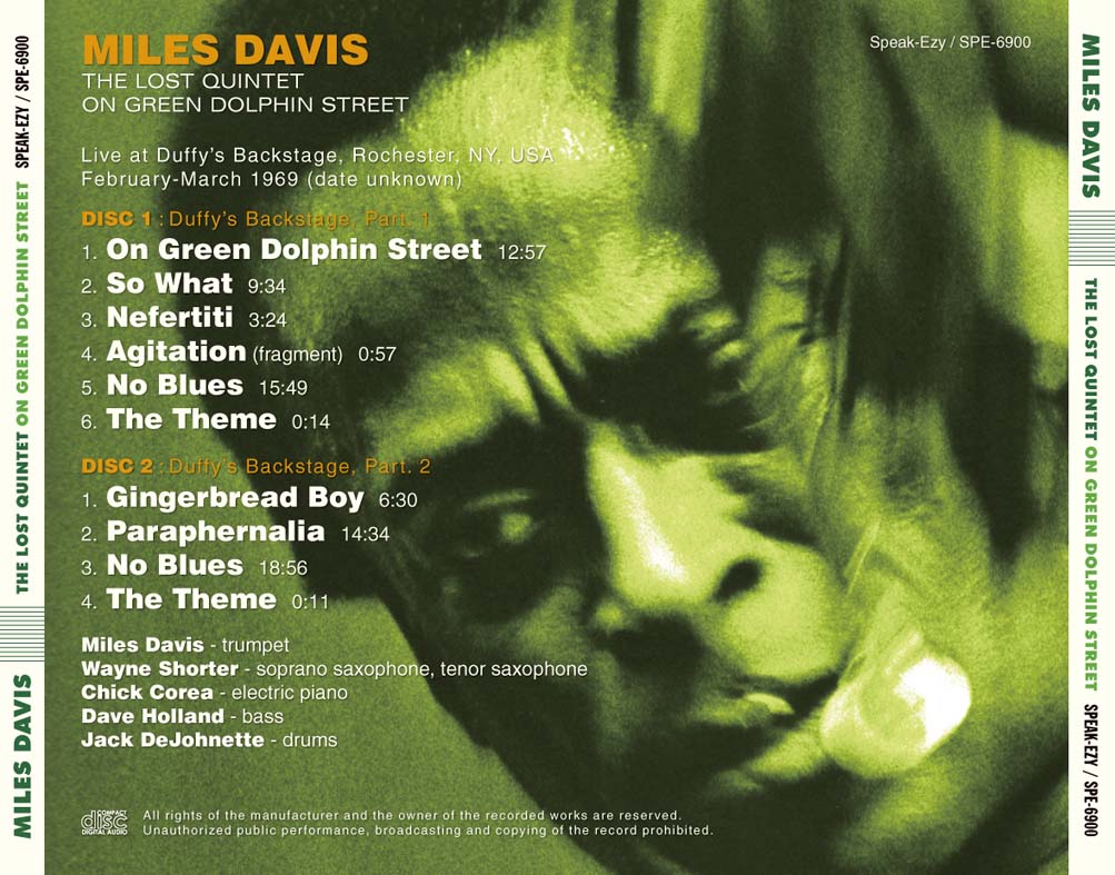 MILES DAVIS / THE LOST QUINTET ON GREEN DOLPHIN STREET ROCHESTER 1969 –  Music Lover Japan