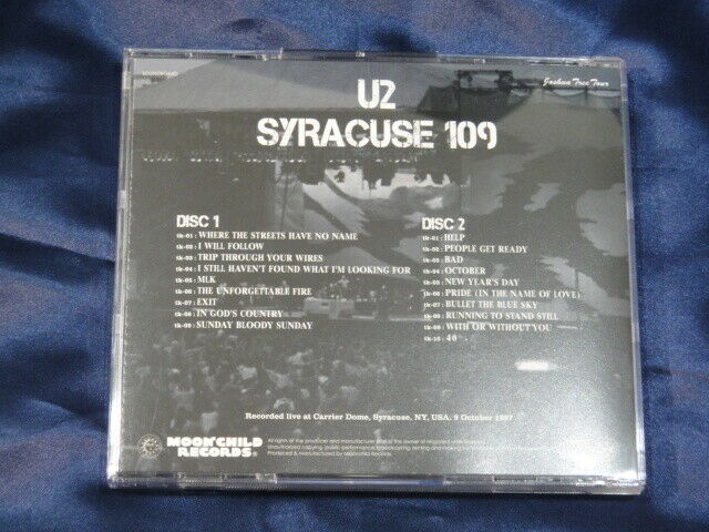 U2 Syracuse 109 Joshua Tree Tour 1987 2CD Soundboard Moonchild Records