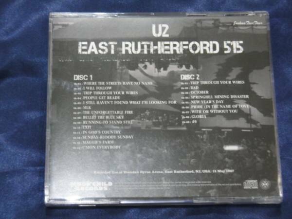 U2 East Rutherford 515 Joshua Tree Tour 1987 2CD Soundboard Moonchild Records