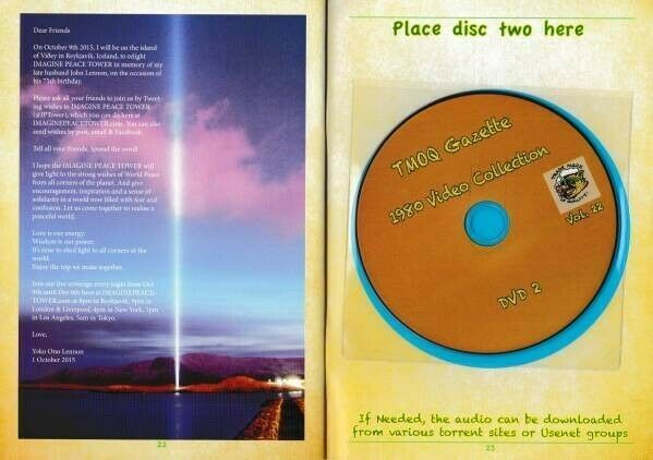John Lennon The 1980 Video Collection 2DVD Booklet HMC TMOQ Gazette