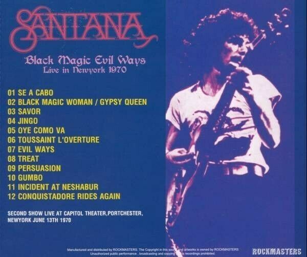 Santana 1970 New York Black Magic Evil Ways CD 1 Disc 12 Tracks