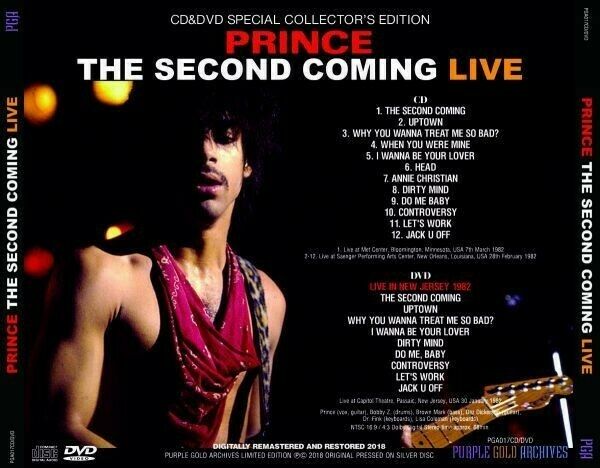 Prince 1982 The Second Coming Live Collector's Edition 1 CD 1 DVD 