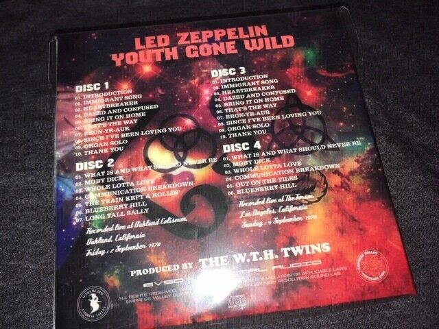 Led Zeppelin Youth Gone Wild 1970 CD 4 Discs 33 Tracks Hard Rock 