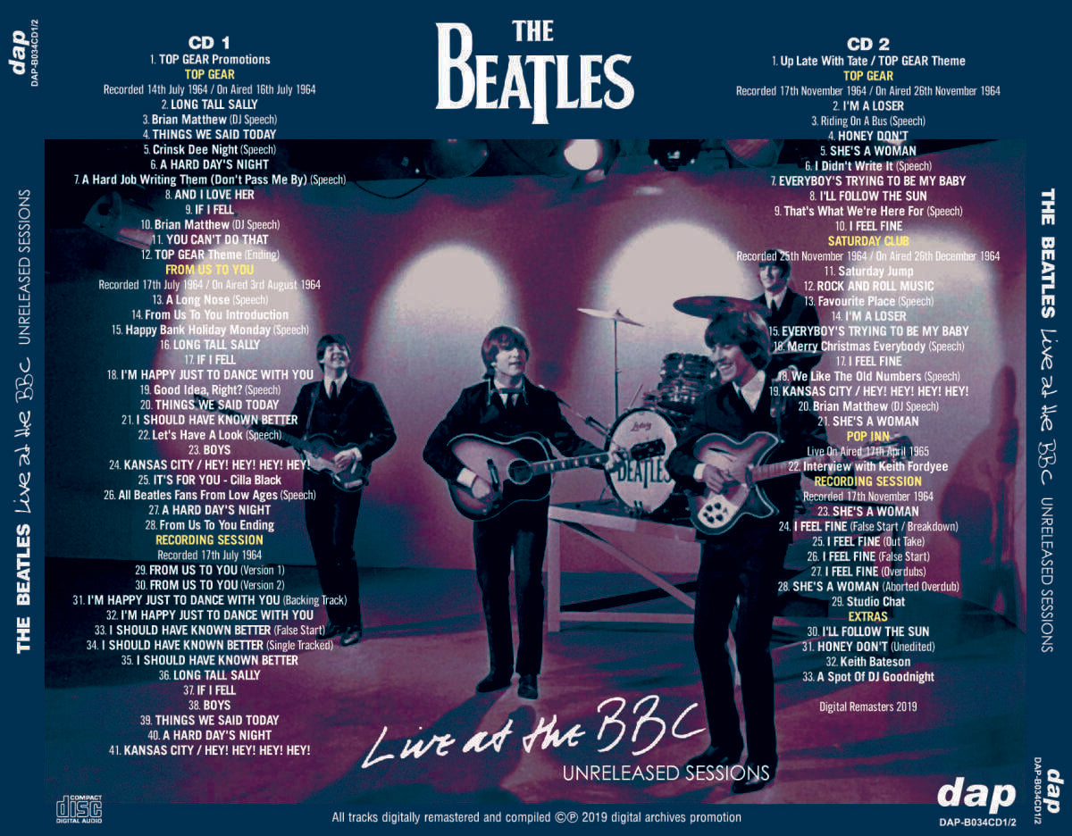 The Beatles Live At The BBC Studio Unreleased Sessions CD 2 Discs