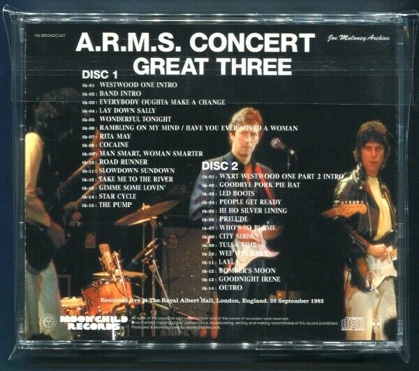 A.R.M.S. Concert Great Three 1983 Eric Clapton Jeff Beck Jimmy 