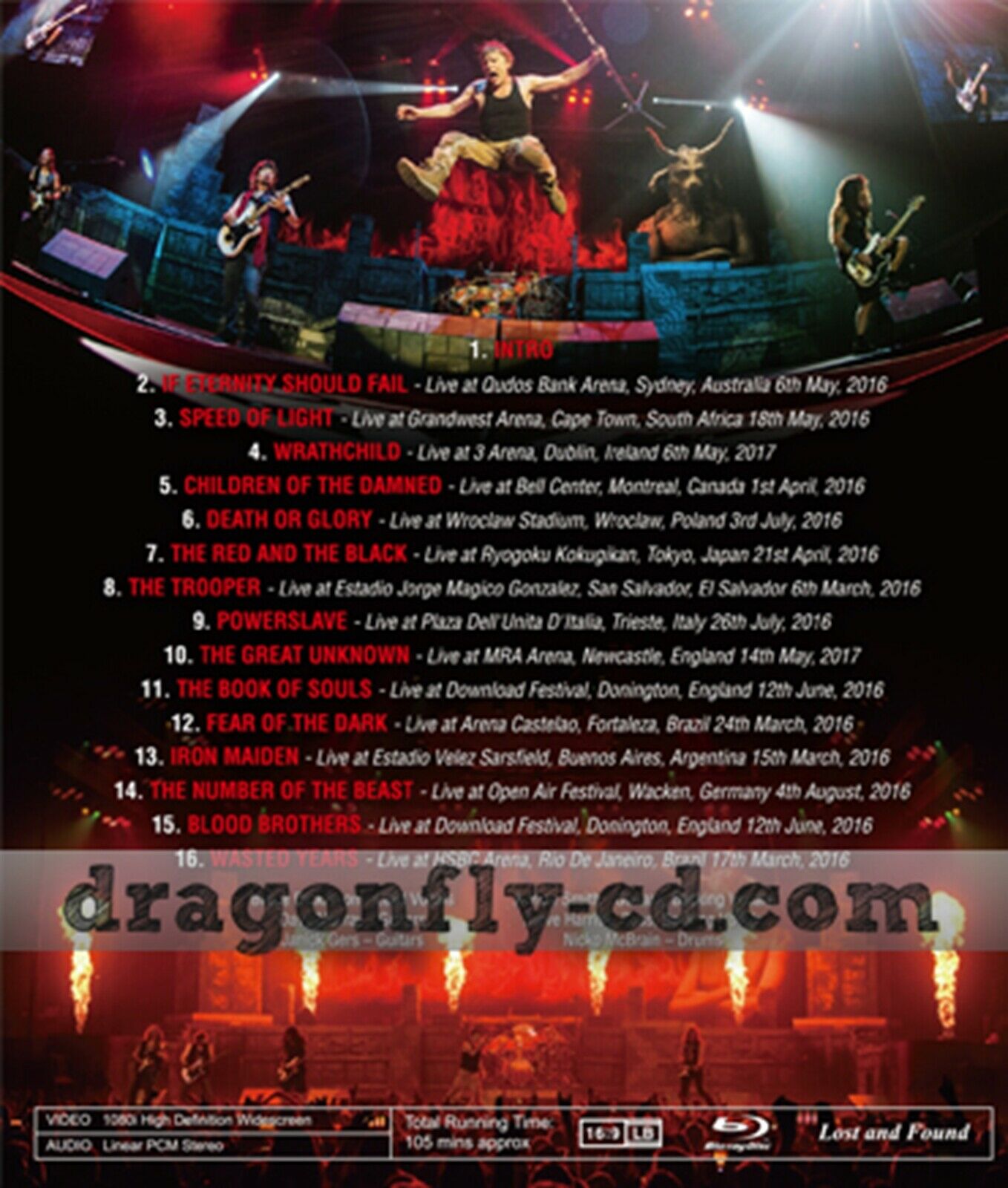 Iron Maiden The Book Of Souls Live Chapter Concert Film Blu-ray 16 Tracks (1BDR)