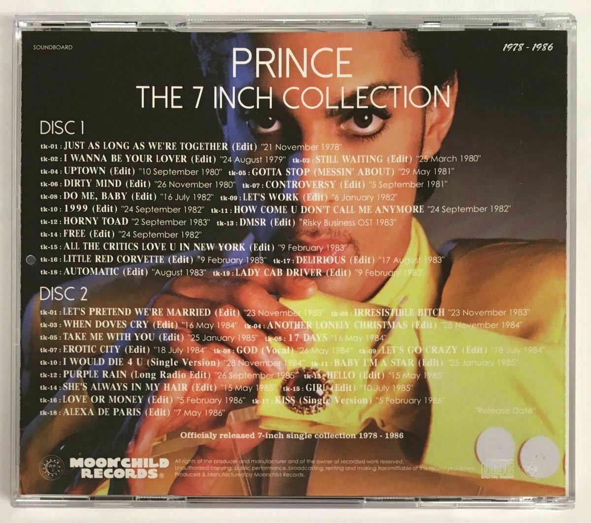 Prince The 7 inch Collection 1978-1986 CD 2 Discs Moonchild