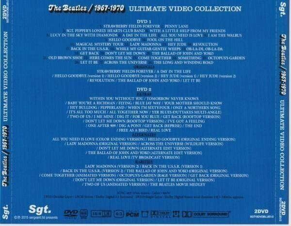 The Beatles 1967-1970 Ultimate Video Collection DVD 2 Disc Set SGT 