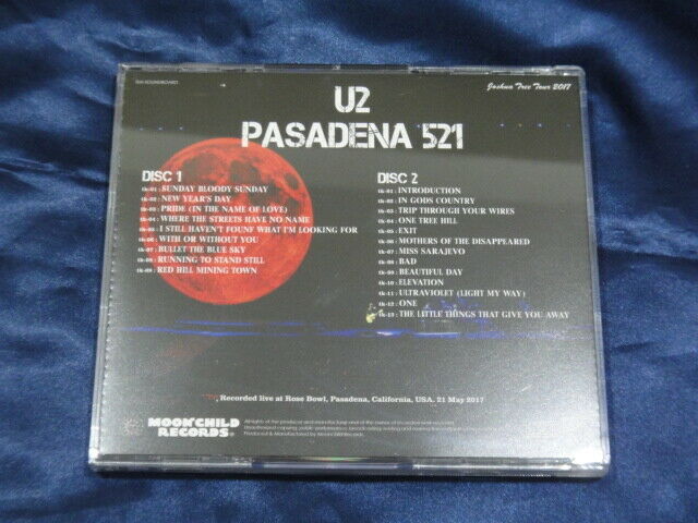 U2 Pasadena 521 Joshua Tree Tour 2017 2CD Moonchild Records