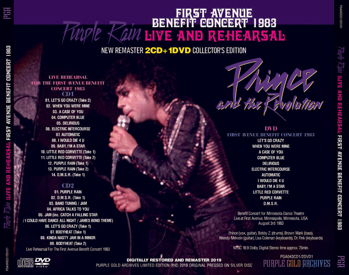 Prince And The Revolution Purple Rain Live And Rehearsal New Remaster 2CD 1DVD