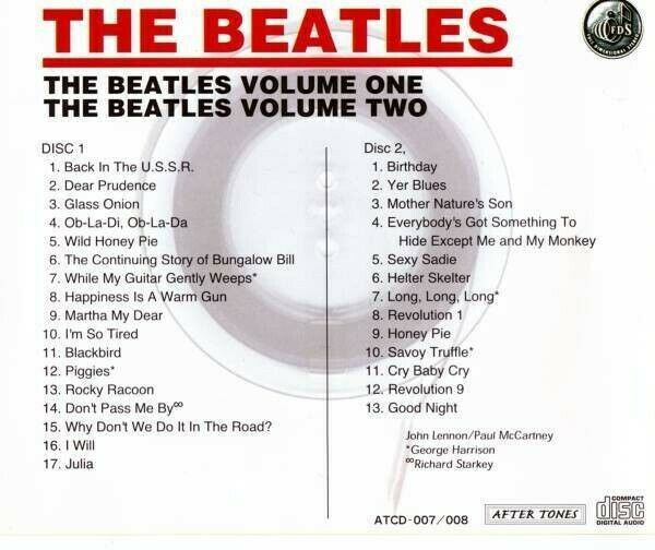 The Beatles Volume One & Volume Two White Album 2CD Stereo