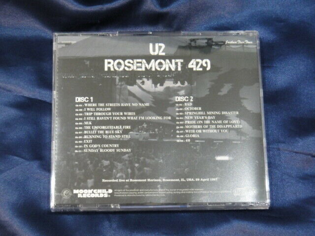 U2 Rosemont 429 Joshua Tree Tour 1987 2CD Moonchild Records