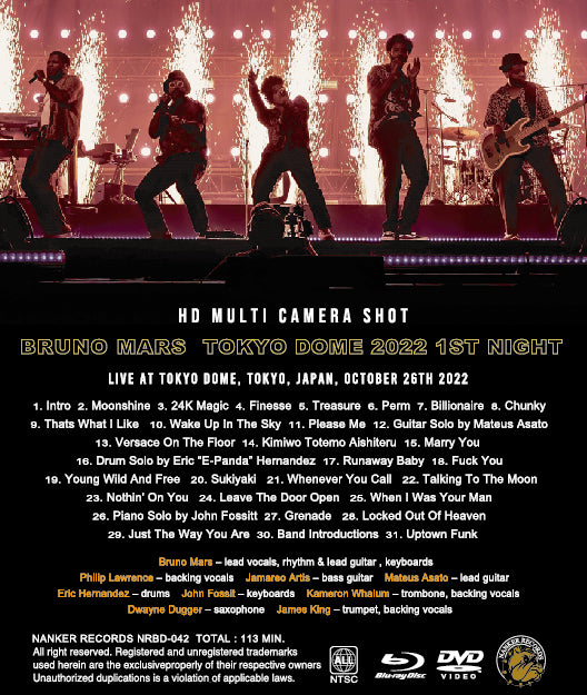 BRUNO MARS / TOKYO 2022 1ST NIGHT (1BDR+1DVDR)