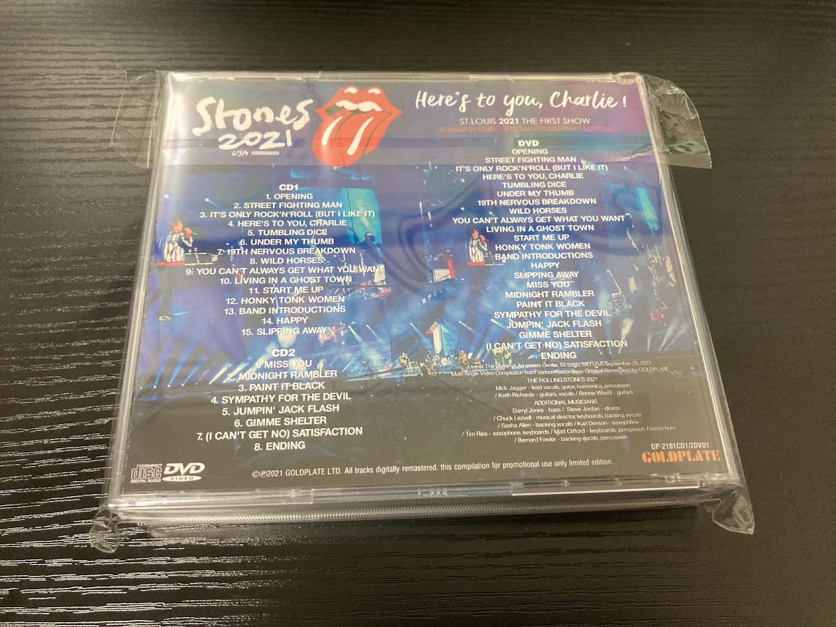 The Rolling Stones Here's to You, Charlie No Filter Tour USA St.louis 2021 First Show 2CD DVD