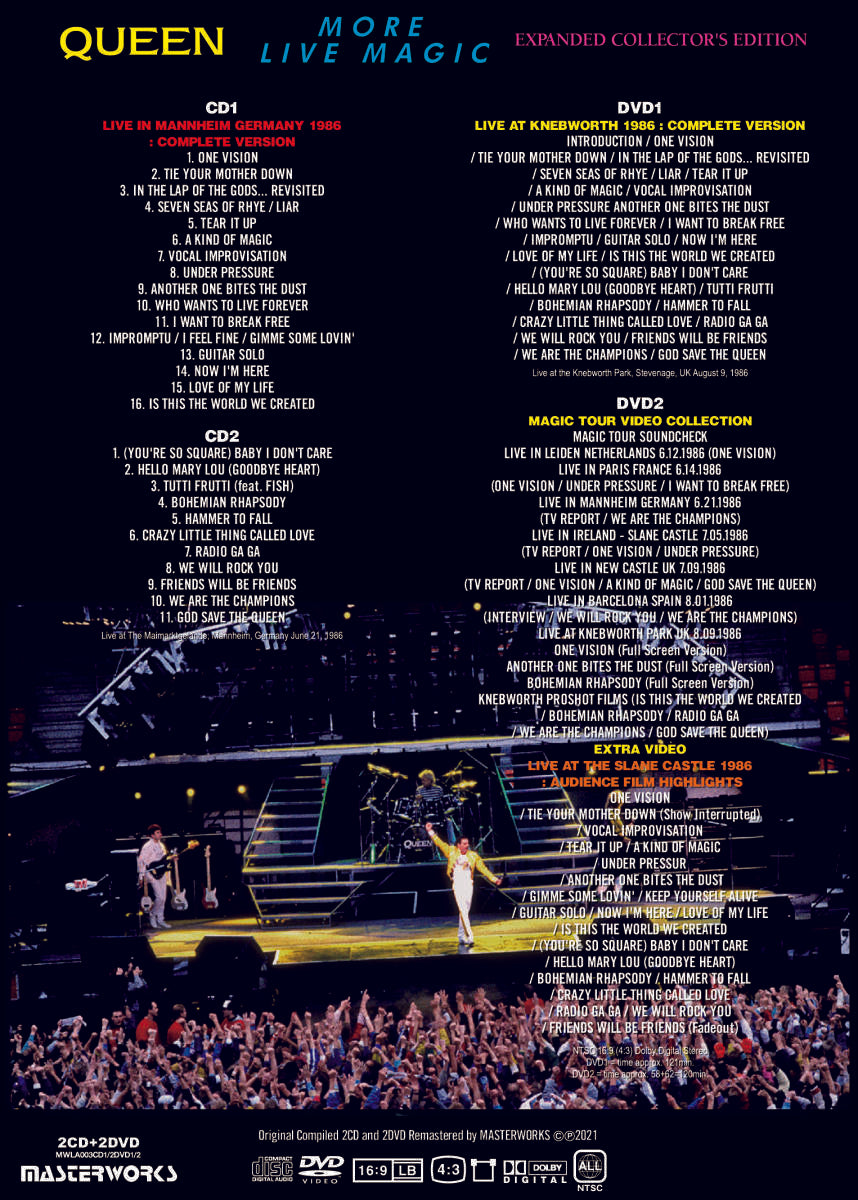 QUEEN / MORE LIVE MAGIC & ANOTHER LIVE MAGIC (4CD+4DVD)
