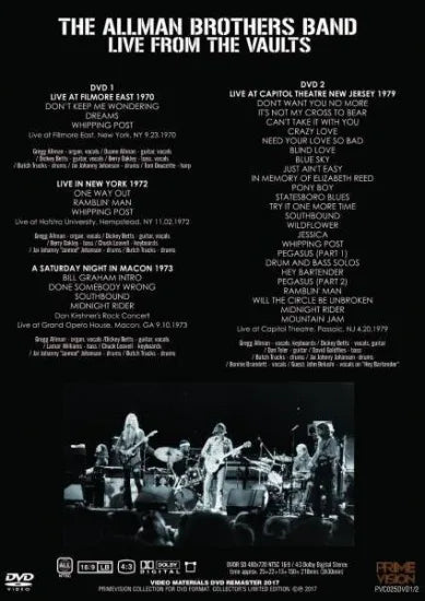 THE ALLMAN BROTHERS BAND / LIVE FROM THE VAULTS DVD EDITION (2DVDR)