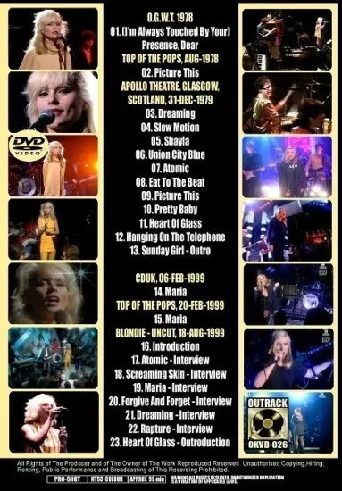 BLONDIE / LONG LIVE INNOCENCE Live On UK TV 1978-1999 (1DVDR)