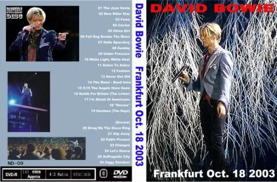 DAVID BOWIE / FRANKFURT OCT. 18 2003 (1DVDR)