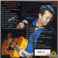 ERIC CLAPTON / 2001 LAST NIGHT AT RAH (RESTLESS REPTILE) [7 INCH EDITION] (2CD)