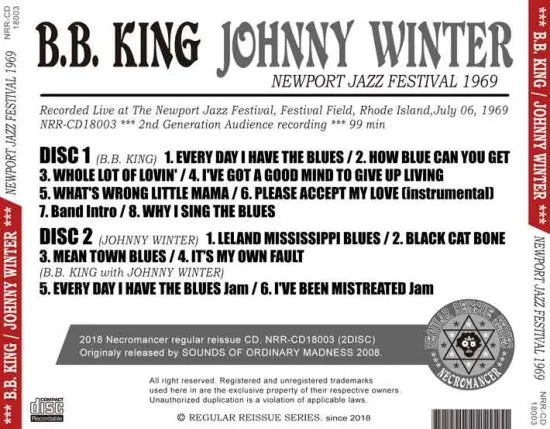 B.B. KING / JOHNNY WINTER / NEWPORT JAZZ FESTIVAL 1969 (2CDR)