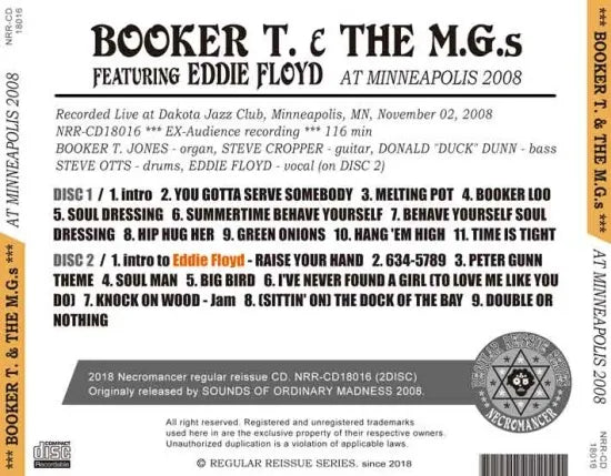 BOOKER T. & THE M.G.S / AT MINNEAPOLIS 2008 (2CDR)