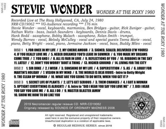 STEVIE WONDER / WONDER AT THE ROXY 1980 (3CDR)