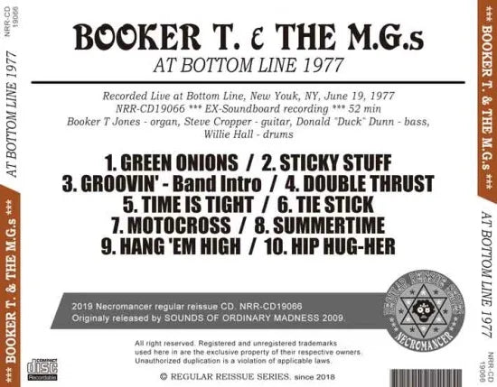 BOOKER T. & THE M.G.S / AT BOTTOM LINE 1977 (1CDR)