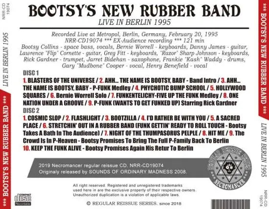 BOOTSY'S NEW RUBBER BAND / LIVE IN BERLIN 1995 (2CDR)