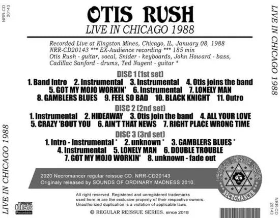 OTIS RUSH / LIVE IN CHICAGO 1988 (3CDR)