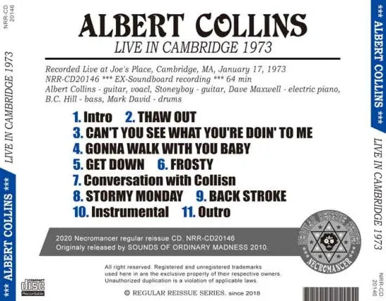 ALBERT COLLINS / LIVE IN CAMBRIDGE 1973 (1CDR)