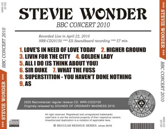 STEVIE WONDER / BBC CONCERT 2010 (1CDR)