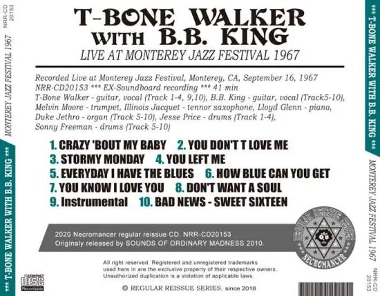 T-BONE WALKER WITH B.B. KING / LIVE AT MONTEREY JAZZ FESTIVAL 1967 (1CDR)