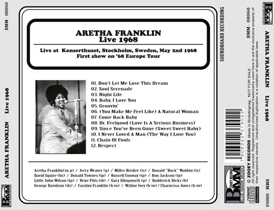 ARETHA FRANKLIN / LIVE 1968 (1CDR)