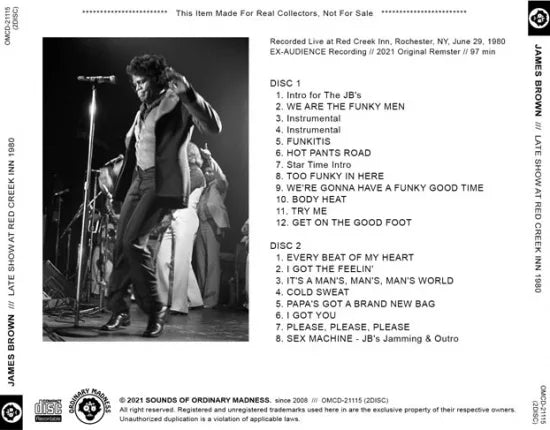 JAMES BROWN / LATE SHOW AT RED CREEK INN 1980 (2CDR)